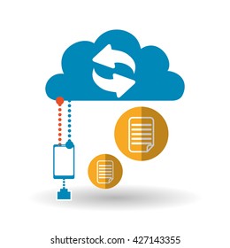 Cloud computing design. Trip icon. Flat illustration, technology vector