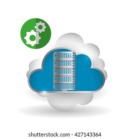 Cloud computing design. Trip icon. Flat illustration, technology vector