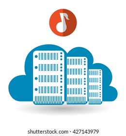 Cloud computing design. Trip icon. Flat illustration, technology vector