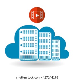 Cloud computing design. Trip icon. Flat illustration, technology vector