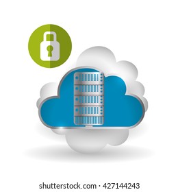 Cloud computing design. Trip icon. Flat illustration, technology vector