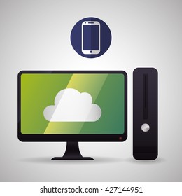 Cloud computing design. Trip icon. Flat illustration