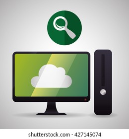 Cloud computing design. Trip icon. Flat illustration