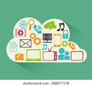 Cloud computing design, vector illustration eps 10.