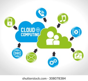 Cloud computing design, vector illustration eps 10.