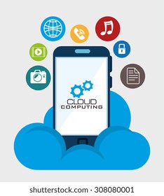 Cloud computing design, vector illustration eps 10.