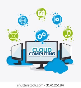 Cloud computing design, vector illustration eps 10.