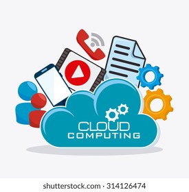 Cloud computing design, vector illustration eps 10.