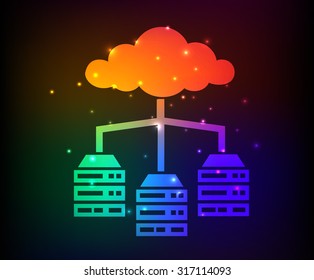 Cloud computing design,abstract rainbow concept,clean vector