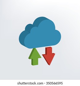 Cloud computing design,three dimension,vector