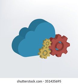 Cloud computing design,three dimension,vector