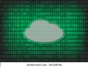 Cloud computing with digital deciimal number background 