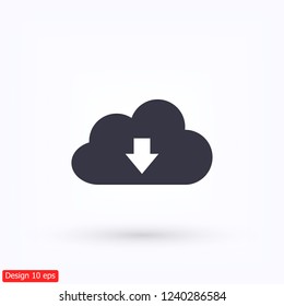cloud computing download icon. Vector Eps 10