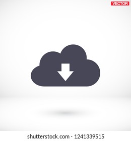 cloud computing download icon. Vector Eps 10