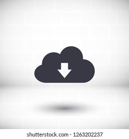 cloud computing download icon. Vector Eps 10