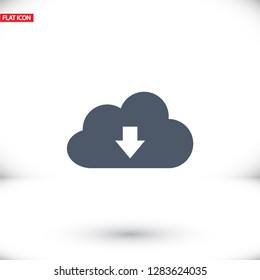 cloud computing download icon. Vector Eps 10