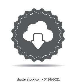 cloud computing download icon, vector illustration