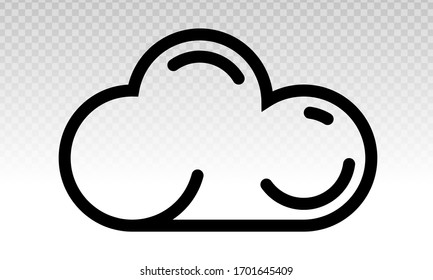 cloud computing drive storage or cumulus cloud vector flat icons on a transparent background