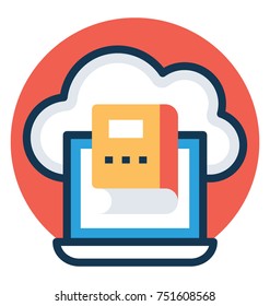 
Cloud computing in education, wireless education system flat vector illustration 
