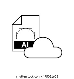 cloud computing with electronic file vector illustration design
