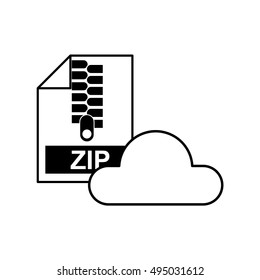 cloud computing with electronic file vector illustration design