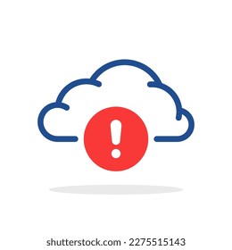 icono de error de computación en nube como problema de datos. simple tendencia lineal moderna desconexión gráfica logotipo diseño elemento web aislado en fondo blanco. concepto de comunicación interrumpida con la base de datos