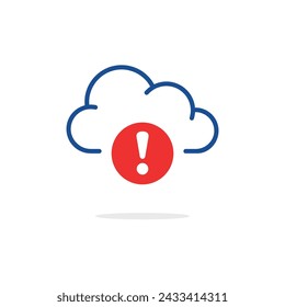 icono de error de computación en la nube como cuestión de datos. tendencia lineal simple desconexión gráfica moderna diseño de logotipo elemento web aislado sobre fondo blanco. concepto de comunicación rota con base de datos