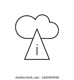 Cloud computing  with exclamation mark, SEO icon. Simple line, outline vector elements of commerce icons for ui and ux, website or mobile application