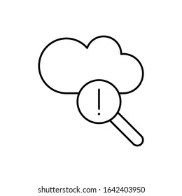Cloud computing with exclamation mark, SEO icon. Simple line, outline vector elements of commerce icons for ui and ux, website or mobile application