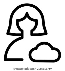 Cloud Computing female user profile for job portfolio website