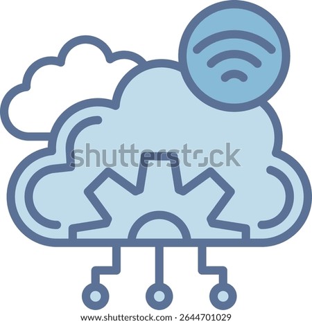 Cloud Computing Filled Blue Tone Icon