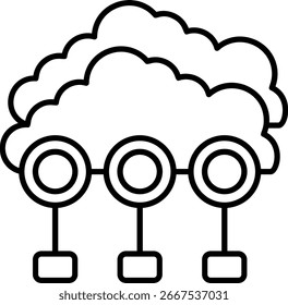 Design de ícone de estilo preenchido de computação em nuvem