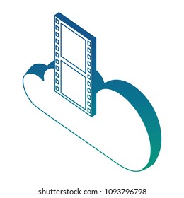 cloud computing film strip isometric
