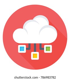 
Cloud Computing Flat Colored Icon
