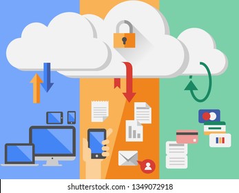Cloud computing flat design 02