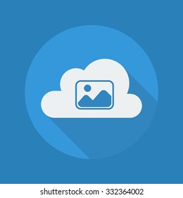 Cloud Computing Flat Icon With Long Shadow. Photos