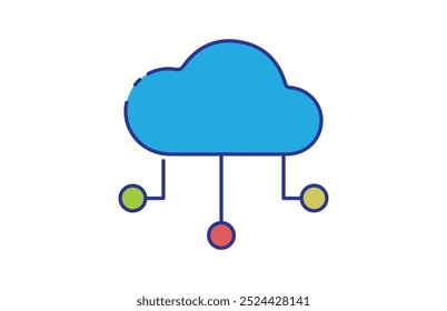 Cloud computing flat icon vector image,
Information Technology icon isolated on white background