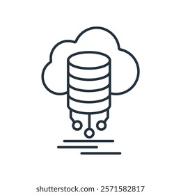 Cloud Computing flat icons  symbol line elements for infographic web