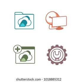 Cloud computing flat vector icons 