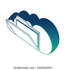 cloud computing folder data information isometric