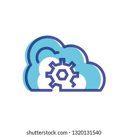 cloud computing with gear icon