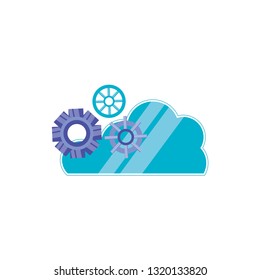 cloud computing with gears icon