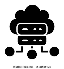 Cloud Computing Glyph Icon Design For Personal And Commercial Use