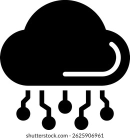 vetor de ilustração de ícone de glifo da computação em nuvem