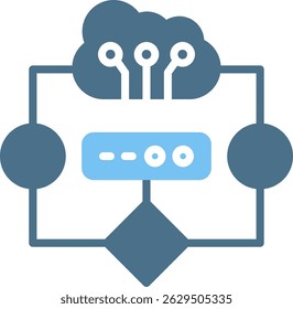 Cloud Computing Glyph Two Colour Icon