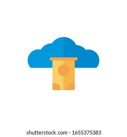 cloud computing with hard disk flat style vector illustration design
