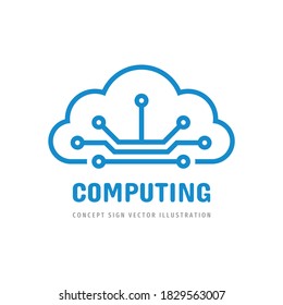 Cloud computing hosting icon logo design. Hosting technology sign. Data base logo. Server network connection symbol. Vector illustration. 