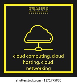 cloud computing, cloud hosting  vector icon