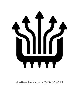 Cloud Computing IC Silhouette Vector Icon