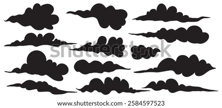 Cloud computing icon. Abstract simple cloud icon outline and filled vector sign. Cloud vector illustration for graphic design. Weather climate symbol, computing storage logo, cartoon bubble